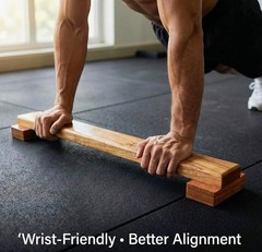 Shena Push Up Board – Solid Indian Rosewood Traditional Push Up Bar for Exercise