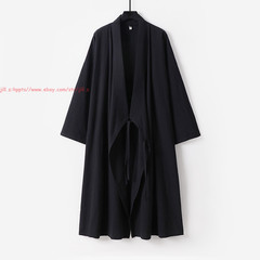 Unisex Wudang Taoist Robe Kung Fu Martial Arts Tai Chi Cotton Linen Long Tops