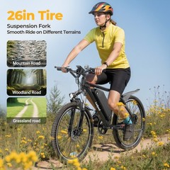 Ladped 26inch Electric Mountain Bike 22MPH Commuting Adults Electric Bicycle