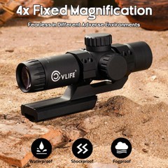 Compact 4×30 Rifle Scope Illuminated Customized-Dot Reticle w/ 30mm Offset Mount