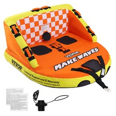VEVOR Inflatable Towable Tube for Boating 1-2 Rider with Deck Seats and Backrest