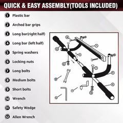 Portable Doorway Pull Up Bar Heavy Duty Multi-Grip Chin Up Bar Home Gym Fitness