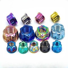 Titanium Nut M6 M8 M10 M12 M14 M16 M20 Ti Flange Nuts for Motorcycle Rear Axle