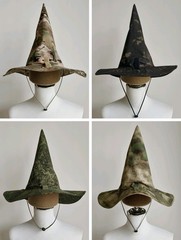 Outdoor Camouflage Hunting Tactical Large Brim Cosplay Wizard Hat