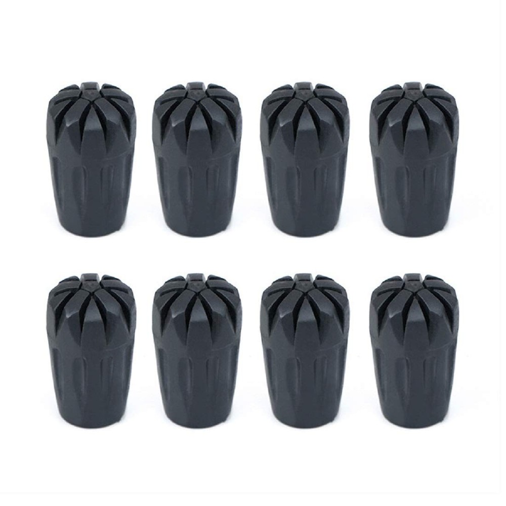 8 Piece Rubber Trekking Pole Tips Hiking Walking Sticks Caps Ends Replacement