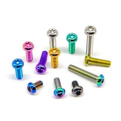 12Pcs Rainbow M5x10mm Titanium/Ti Bolts Torx T25 Head Disc Brake Rotor Bolts
