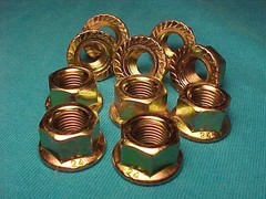 100 – 3/8 x 24 Thread Flanged Gold BMX Bicycle Axle Nuts