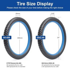 20×2.40 64-406 Bike Tire 20 inch Bicycle tire Suitable for 20 x 2.4 Off Road/…