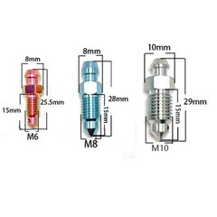 Titanium Bolts M6 M8 M10 Motorcycle Single Hole Brake Caliper Bleed Nipple