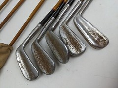 Vintage Antique Bristol Sam Parks Jr Golf Club Set Plastic Coated Steel Shafts