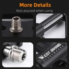 WEST BIKING Bicycle Pedals Titanium Carbon Fiber Axle 3 Bearing Cycling Pedals