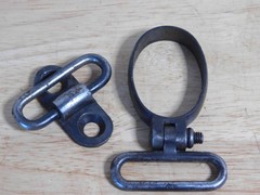 Unknown Rifle Barrel Band Stacking Swivel & Matching Swivel, Winchester?, 4/48