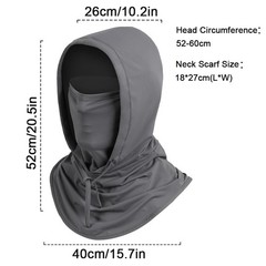 3-in-1 Cooling Balaclava Face Mask Sun Face Shield UV Protection Full Head Hood