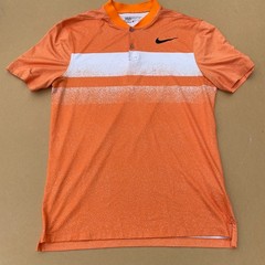Nike Golf Polo Shirt Mens M Orange Sporty Dri-FIT Modern Fit Blade Collar