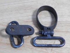 Unknown Rifle Barrel Band Stacking Swivel & Matching Swivel, Winchester?, 4/48