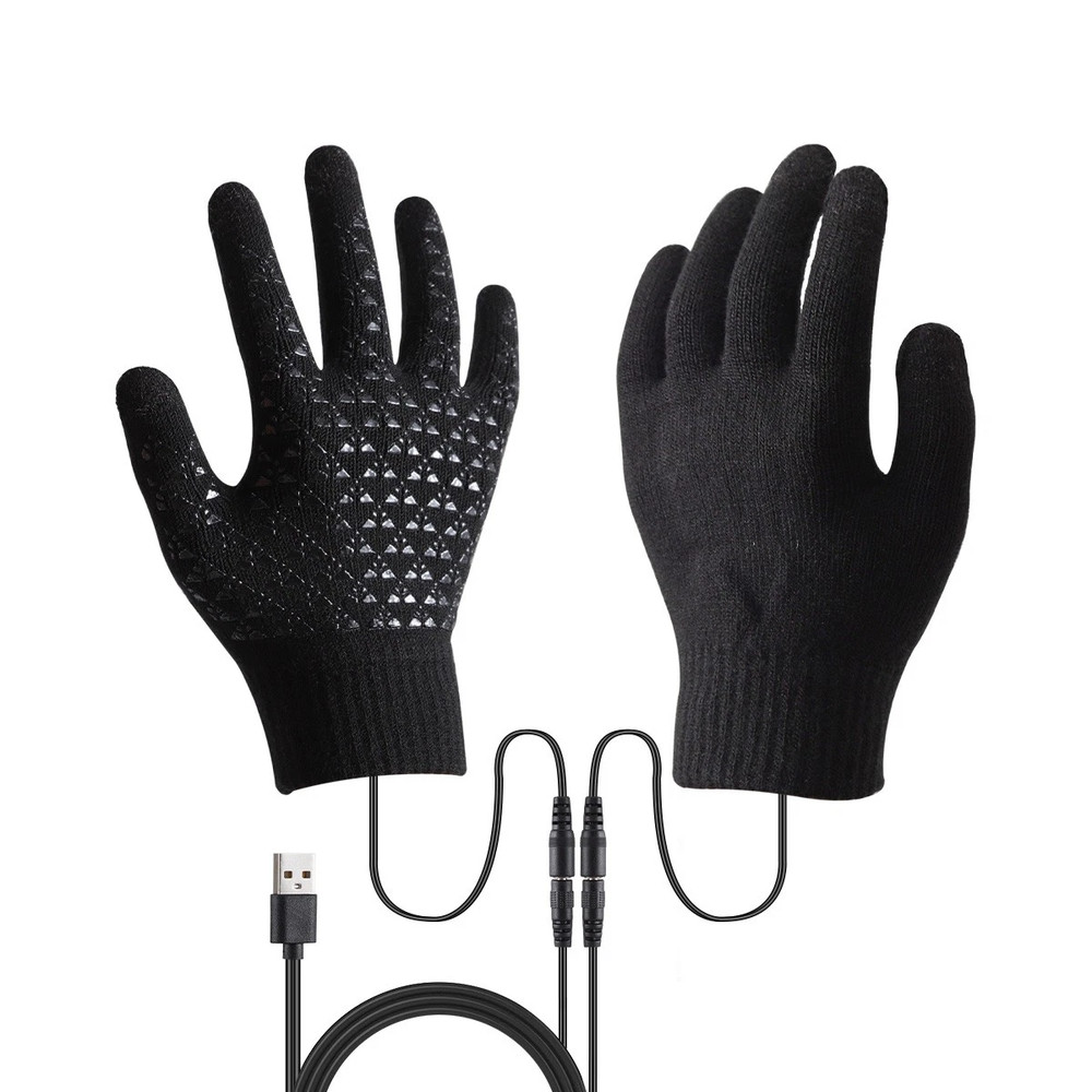 Heated Gloves Electric Rechargeable Battery Hand Warm Windproof Thermal Winter