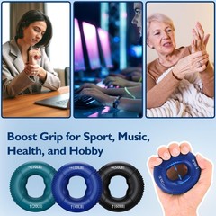 Grip Strength Trainer Finger Exerciser Forearm Strengthener 9Piece Kit Hand Grip