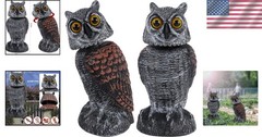 Realistic 10.6 Inch Owl Decoy Set – Effective Bird Deterrents for Your Garden