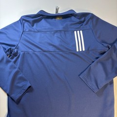 Adidas Golf Quarter Zip Pullover XL Blue 3 Stripe Club Car Performance Jacket