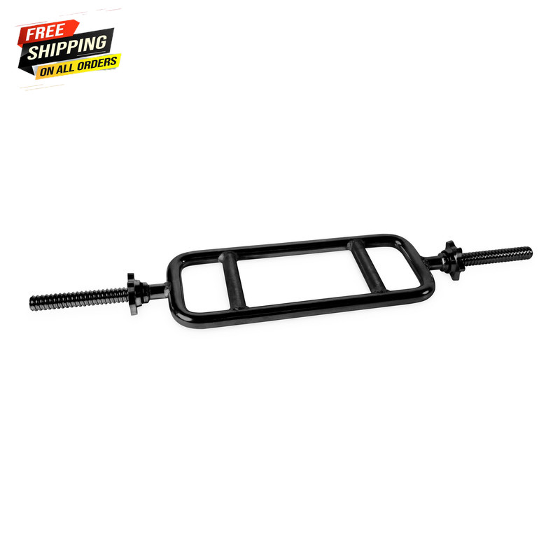 Barbell Standard 1 In. Threaded Tricep Weight Bar with Collars, 34 In., Black👌