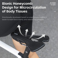 WEST BIKING Bicycle Saddle 3D Honeycomb Hollow MTB Road Bike Seat Cushion Orange