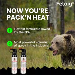 Feloiy Bear Spray 11oz Powerful Stream Strongest Legal Formula with Holster