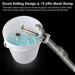 Reusable Humane Rolling Log Mouse Trap with 19&Prime; Mesh Ramp for Mice Rats Rodents