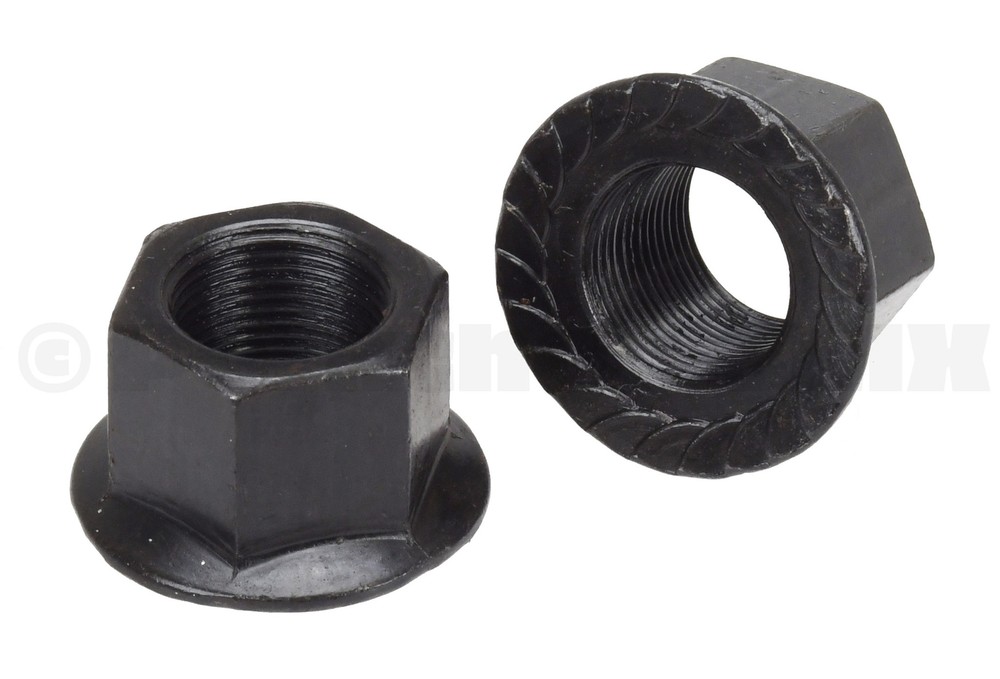 BMX bicycle flanged axle nuts 14mm (M14 X 1.0) – PAIR – BLACK
