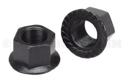 BMX bicycle flanged axle nuts 14mm (M14 X 1.0) – PAIR – BLACK