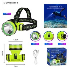 100m Diving Head Lamp Rechargeabl Waterproof Diving Flashlight Camping Fishing