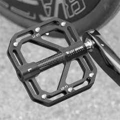 WEST BIKING Bicycle Pedals Titanium Carbon Fiber Axle 3 Bearing Bike Flat Pedals