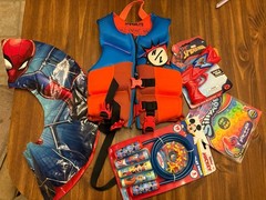 Kids life jacket hyper lite 33-55 pounds and extras water gun jump robe pop it