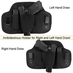 Tactical Pancake Concealed Carry IWB Gun Holster with 2 Mag Pouch – Choose Model