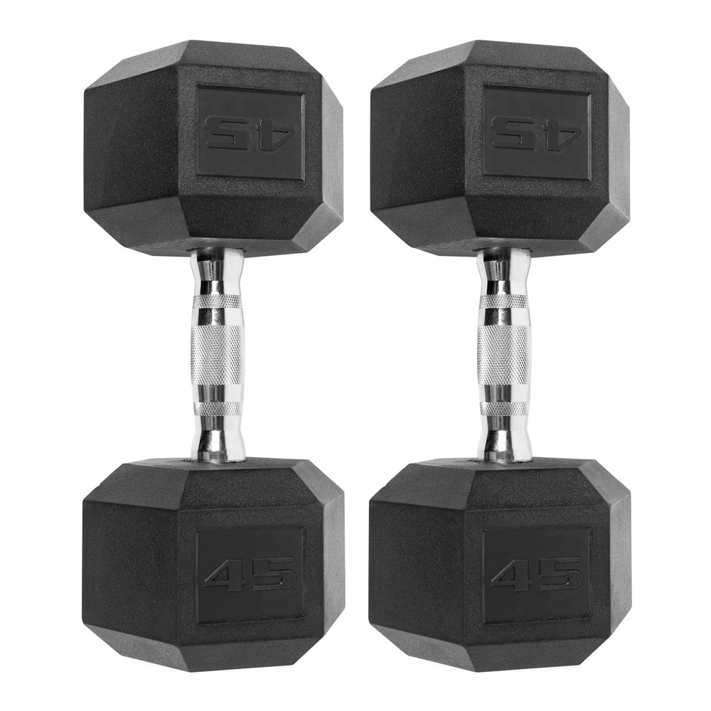 Set of 2 CAP Barbell Rubber-Coated Hex Dumbbells