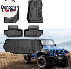 For 2007-2018 Jeep Wrangler JK 2 Door Floor Mats & Cargo Liner All Weather TPE R