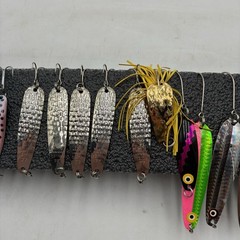 Lot of 20 Vintage Modern Fishing Lures Spoons Muskie Pike Mix Tackle Box Find