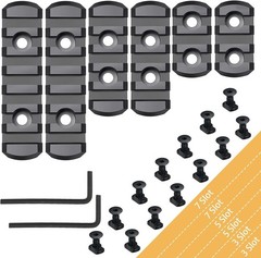 6 Pack Lock Picatinny Rail 3/5/7/9/11/13 Slot Set M-Lok Picatinny Rail