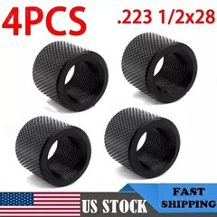 4PACK Black Steel 1/2×28 1/2-28 TPI Muzzle Brake Thread Protector For 9mm .223