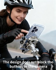 Motorcycle Phone Mount with Vibration Dampener, Aluminum Alloy Bike Phone Hol…