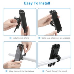 Bicycle Phone Holder Mount for Handlebar with 360° Swivel