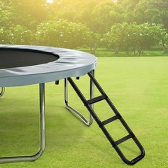 Universal Trampoline Ladder 3 Wide Steps Shoe Pocket 240 lb Black