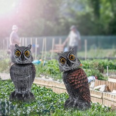 10.6-Inch 3 Pack Bird Deterrent Owl Statues – Durable Outdoor Decor with Charm