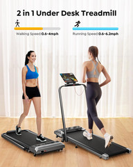 Walking Pad Treadmill with Incline, 2 in 1 Foldable Treadmills for Home Small Of