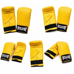 Yellow Boxing Bag Gloves Cowhide Leather Heavy Bag Workout Training Mitts