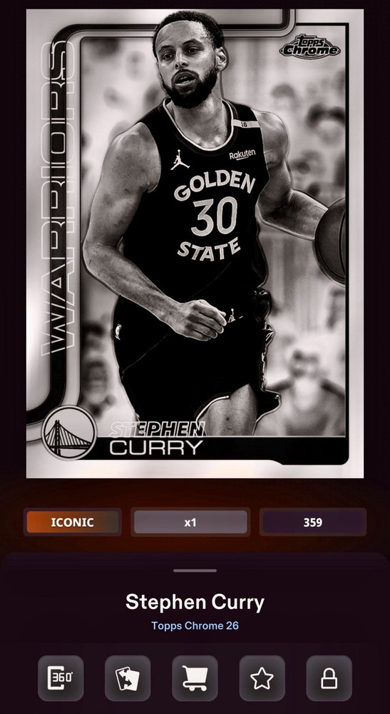 Topps NBA Collect DIGITAL 2026 Stephen Curry Chrome Negative Base Iconic