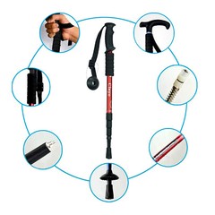 Anti-shock Walking Hiking Stick 3 Section Adjustable Retractable Trekking Pole