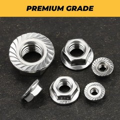100-pack #10-32 Serrated Flange Nuts, A2 Stainless Steel (304), Vibration-Res…
