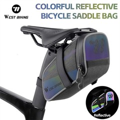 WEST BIKING Colorful Reflective Bike Bicycle Under Seat Saddle Tail Bag 1.8L