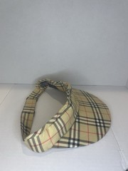 Burberry Golf Visor Check Adjustable Cotton Elastane Beige Black Red Unisex
