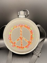 Natural Life Peace Sign Plastic & Stainless Steel BOHO CANTEEN Hiking Outdoors